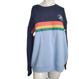 Hybrid Apparel Ford Motor Co. XL Sweater fleece pullover striped colorblock